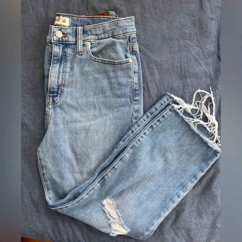 Madewell High-Rise Slim Crop Boyjean 28P Petite Medium Wash